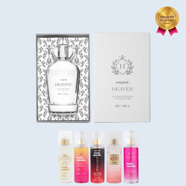 Kit Heaven Desodorante Colônia 100ml e 5 Body Splashes
